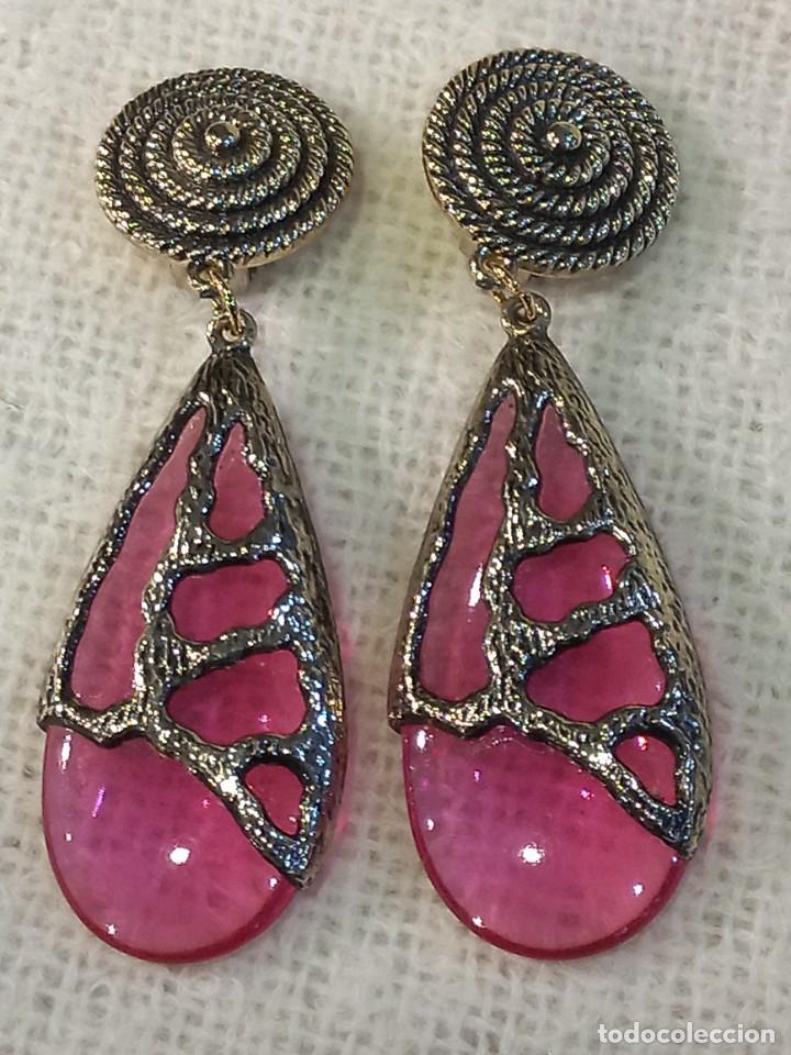 Joyeria: PENDIENTES (LAGRIMA-ROSA) transparente p - Foto 1