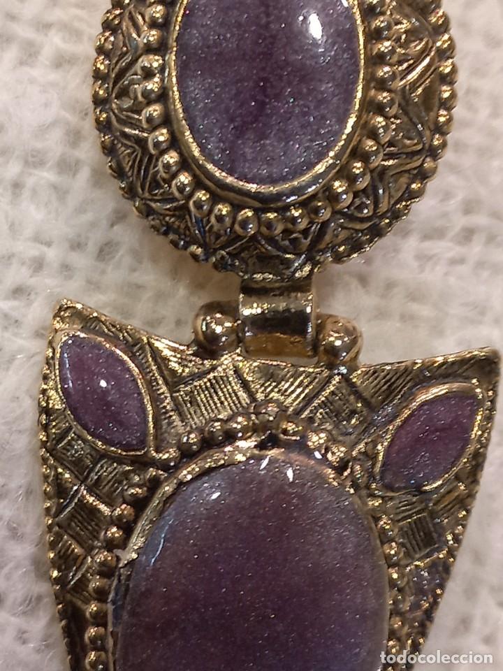 Joyeria: PENDIENTES (ESMALTE-MORADO) triangulo - Foto 4