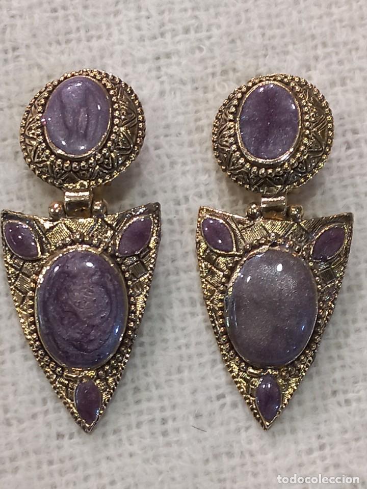 Joyeria: PENDIENTES (ESMALTE-MORADO) triangulo - Foto 8