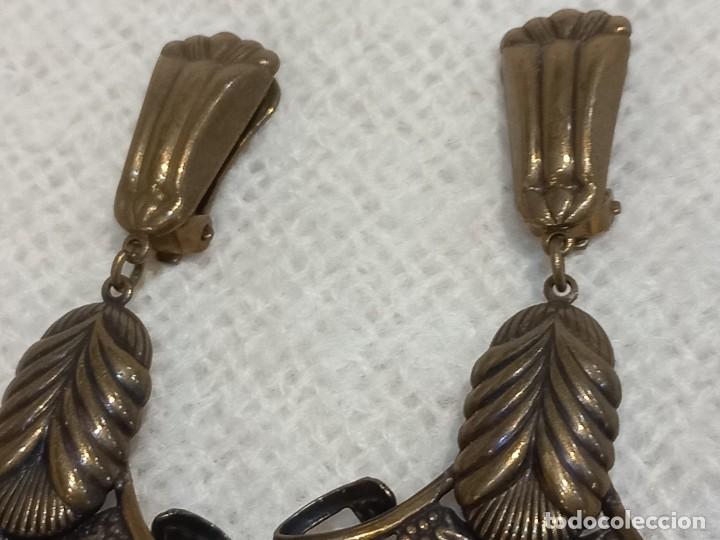 Joyeria: PENDIENTES (r&uacute;sticos) HOJA CURVADA-ESMALTE NEGRO - Foto 2
