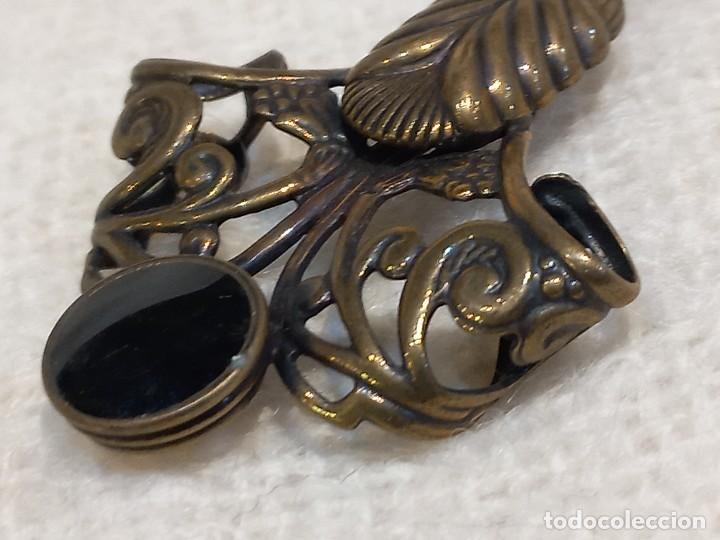 Joyeria: PENDIENTES (r&uacute;sticos) HOJA CURVADA-ESMALTE NEGRO - Foto 4