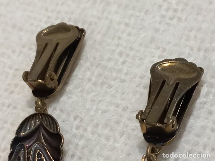 Joyeria: PENDIENTES (r&uacute;sticos) HOJA CURVADA-ESMALTE NEGRO - Foto 7