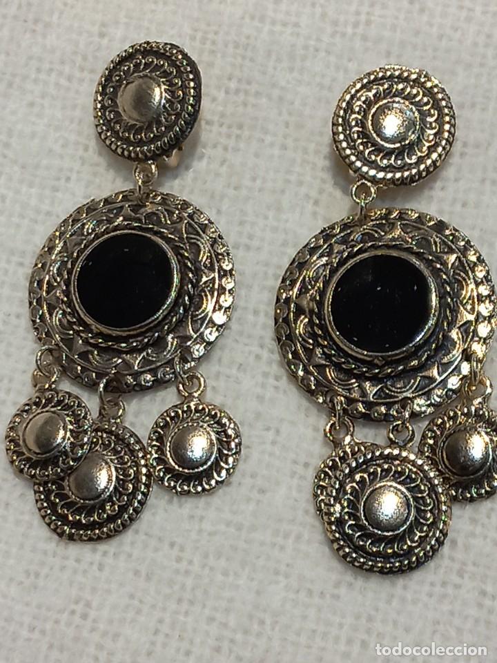 Joyeria: PENDIENTES (isabelinos) ROSET&Oacute;N-NEGRO tres discos - Foto 1