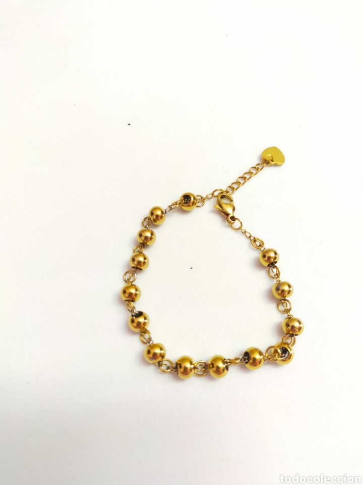 Schmuck: PULSERA DE BOLITAS EN METAL DORADO. 19 CM DE LONGITUD.