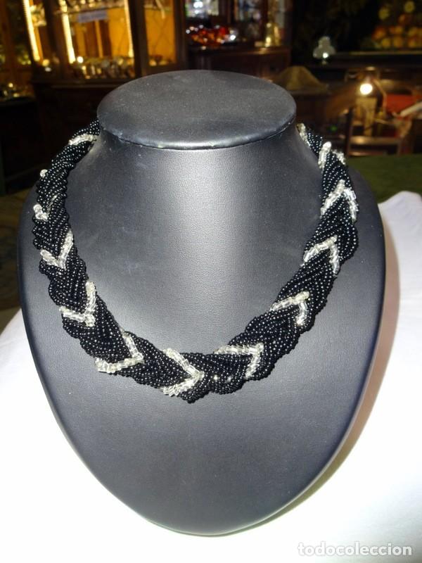 Joyeria: gargantilla en cuentas negras entrelazadas. REF-8364 - Foto 1