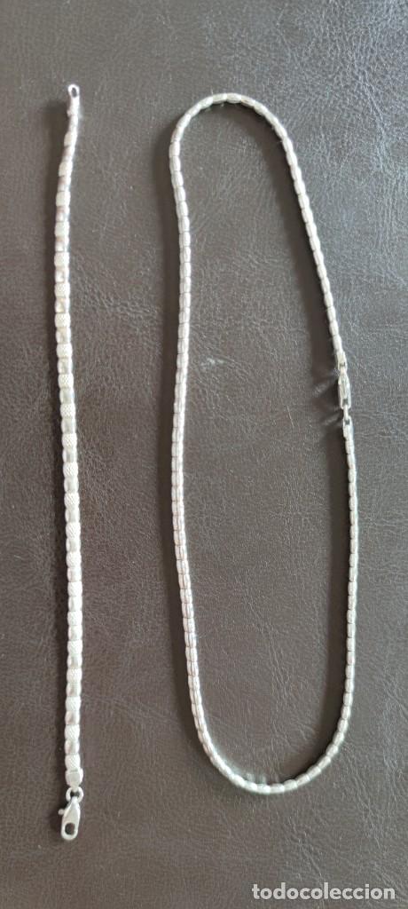 Joyeria: Conjunto collar y pulsera plateada - Foto 1