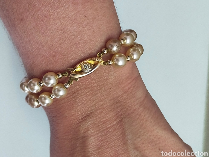 Joyeria: PULSERA SE METAL DORADO Y SIMIL PERLAS. - Foto 4