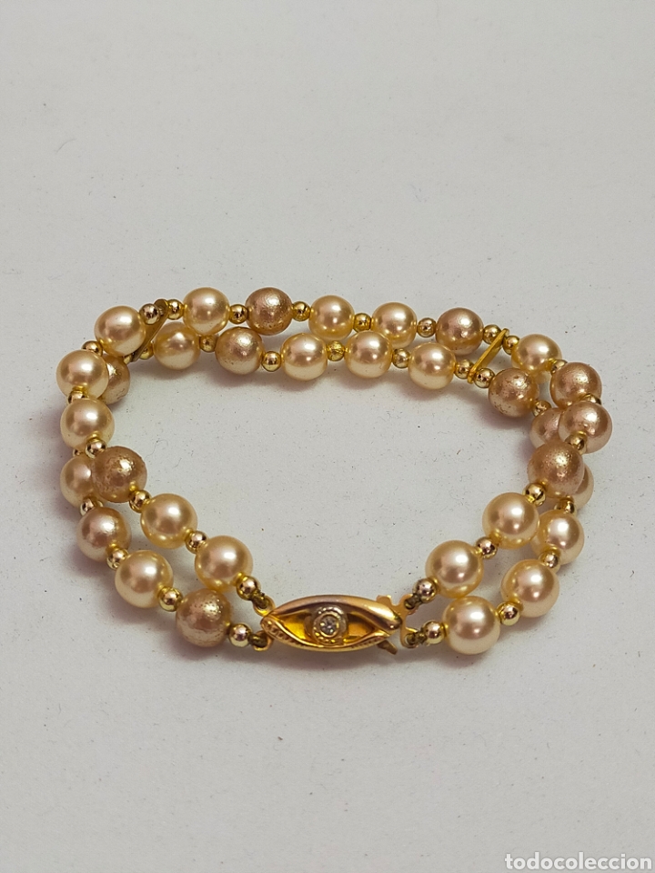 Joyeria: PULSERA SE METAL DORADO Y SIMIL PERLAS. - Foto 1