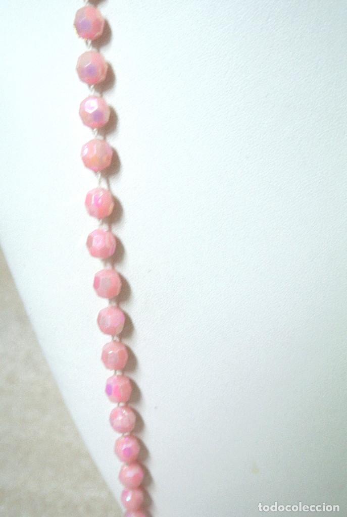 Joyeria: Collar largo facetado color rosa, antial&eacute;rgico, A&ntilde;o 2000, Nuevo - Foto 2