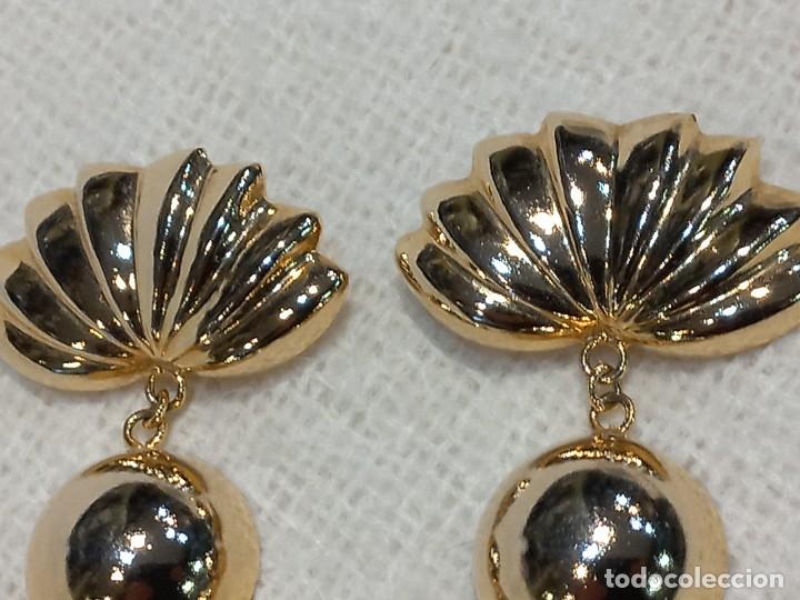 Joyeria: PENDIENTES (DOS ABANICOS-ESFERA) oro brillo - Foto 2