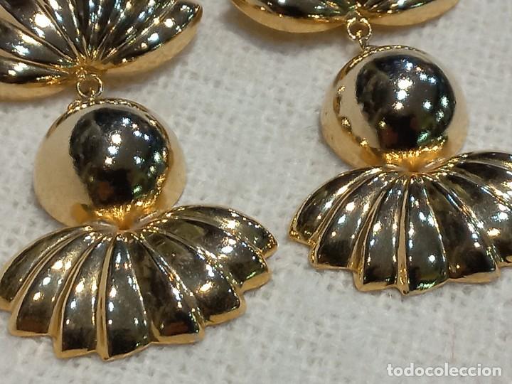Joyeria: PENDIENTES (DOS ABANICOS-ESFERA) oro brillo - Foto 3
