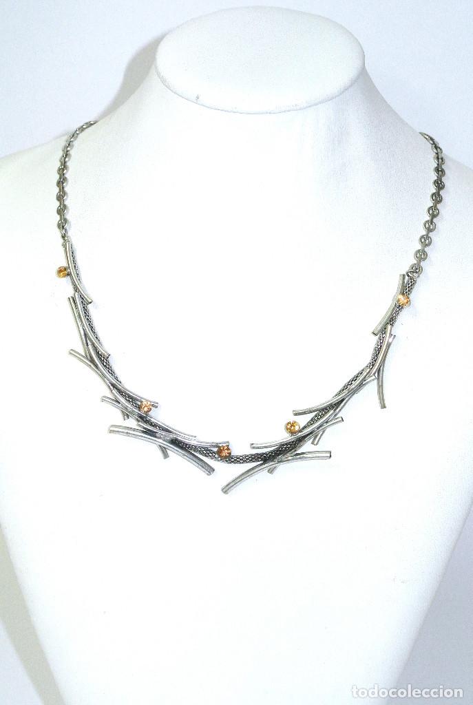 Joyeria: Collar corto color plata con strass, A&ntilde;o 2000, Nuevo - Foto 1