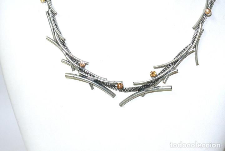 Joyeria: Collar corto color plata con strass, A&ntilde;o 2000, Nuevo - Foto 2
