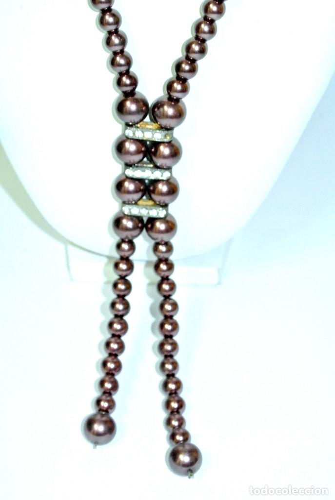 Joyeria: Collar perlas color marr&oacute;n chocolate, A&ntilde;o 2000, Nuevo - Foto 2