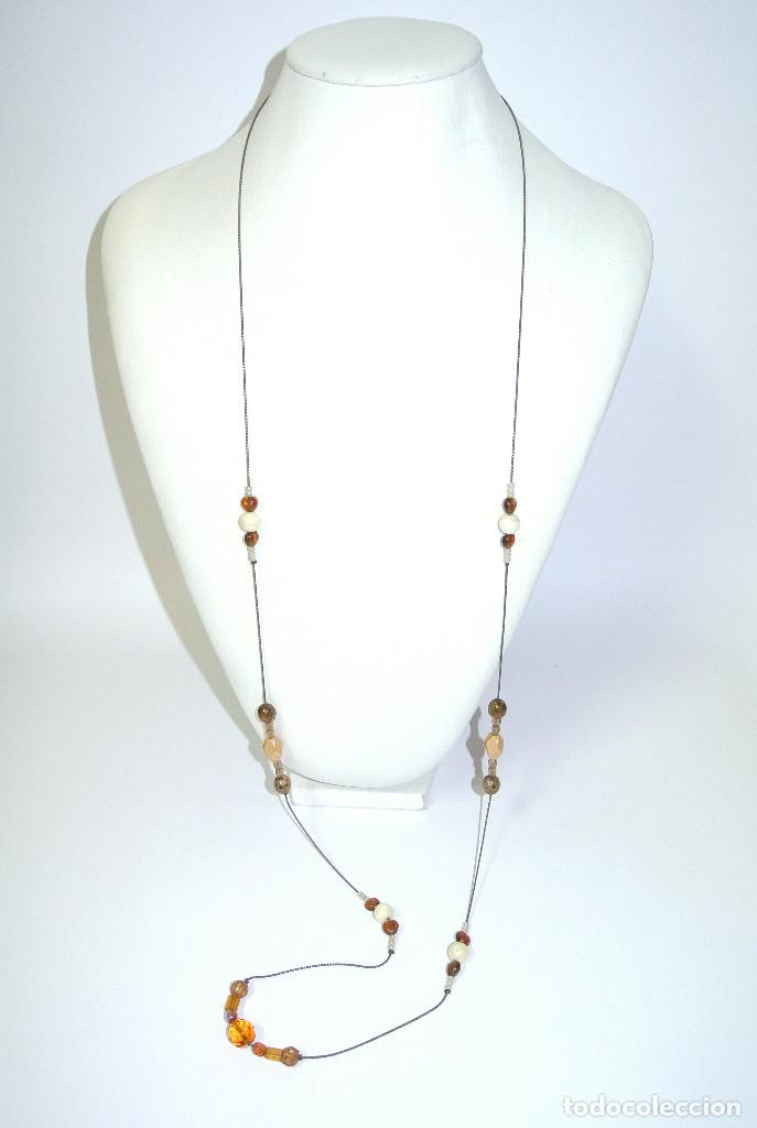 Joyeria: Collar largo con cristal beige, marr&oacute;n y amarillo, Nuevo - Foto 1