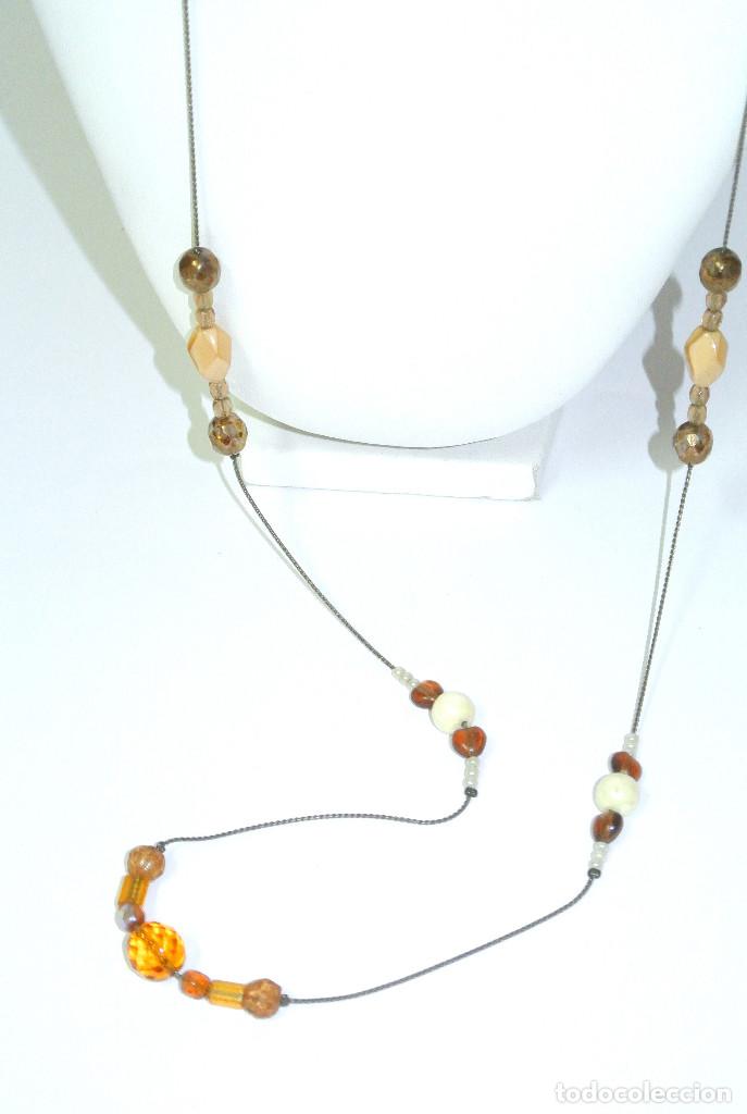 Joyeria: Collar largo con cristal beige, marr&oacute;n y amarillo, Nuevo - Foto 2