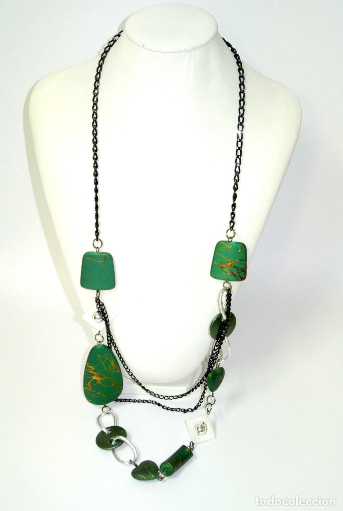 Joyeria: Collar largo color negro y verde, A&ntilde;o 2000, Nuevo - Foto 1