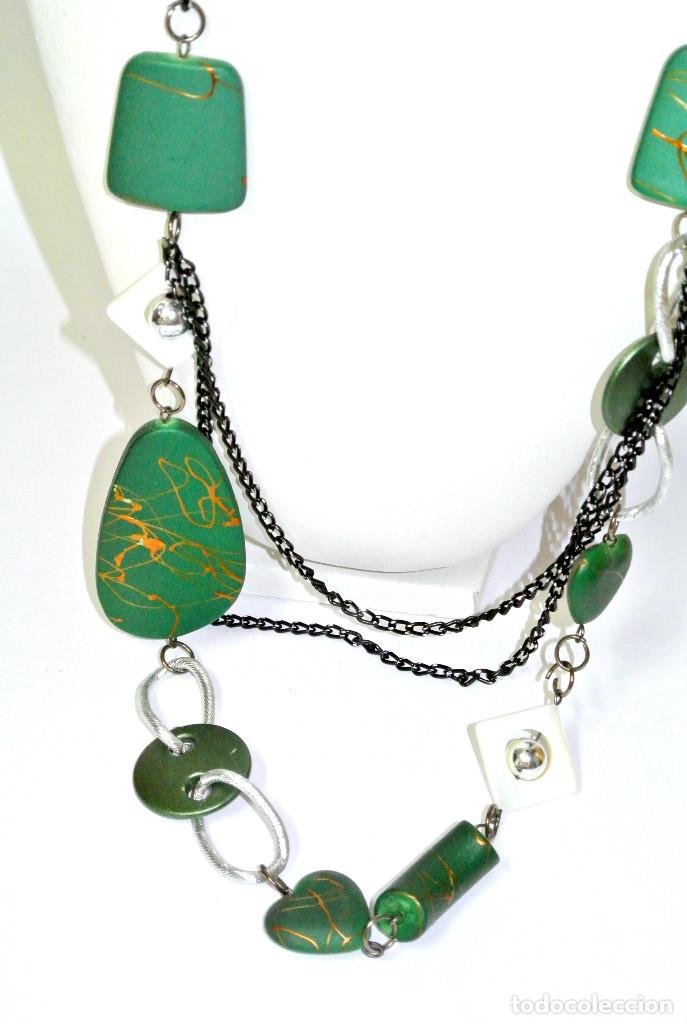 Joyeria: Collar largo color negro y verde, A&ntilde;o 2000, Nuevo - Foto 2