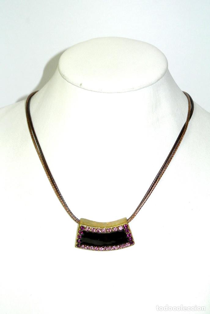 Joyeria: Collar corto con centro negro con strass, A&ntilde;o 2000, Nuevo - Foto 1