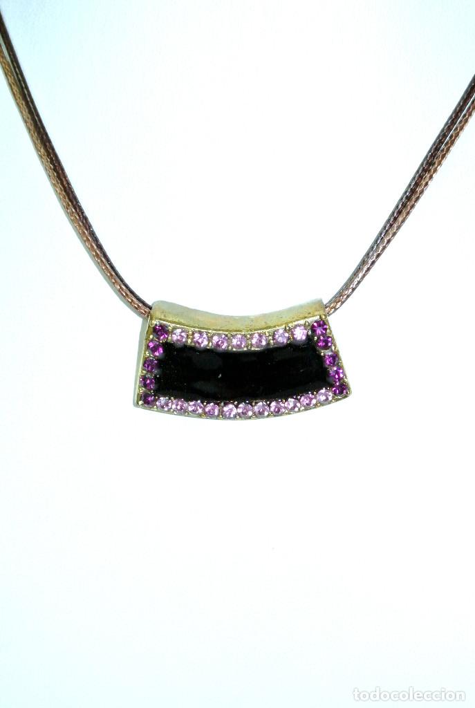 Joyeria: Collar corto con centro negro con strass, A&ntilde;o 2000, Nuevo - Foto 2