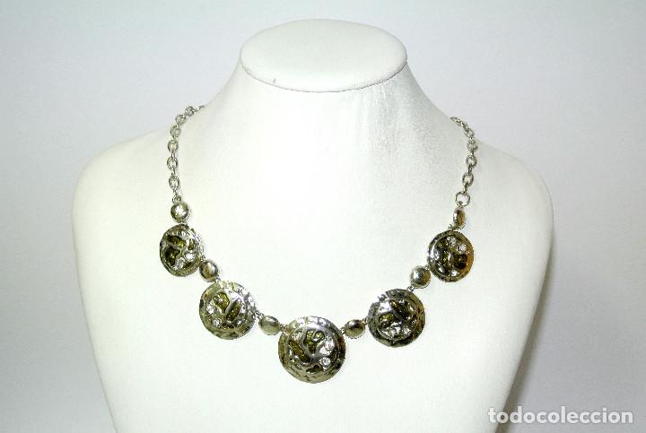 Joyeria: Collar corto color plata con gris, A&ntilde;o 2000, Nuevo - Foto 2