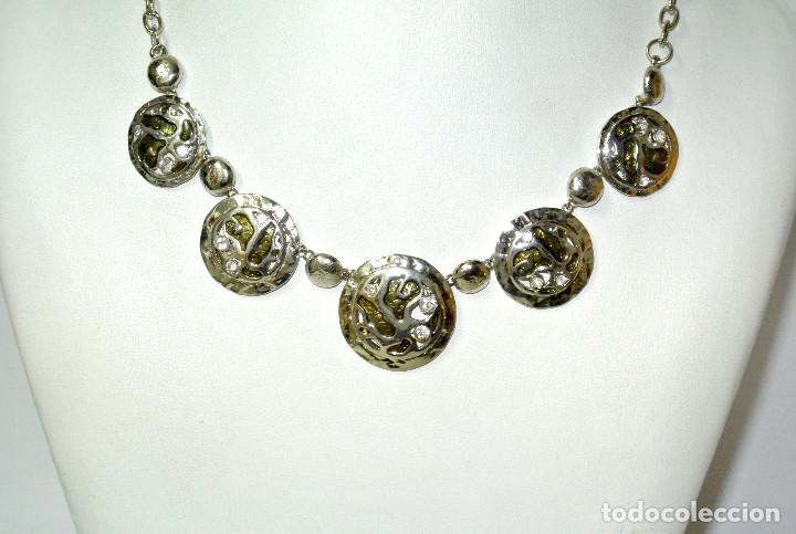 Joyeria: Collar corto color plata con gris, A&ntilde;o 2000, Nuevo - Foto 3