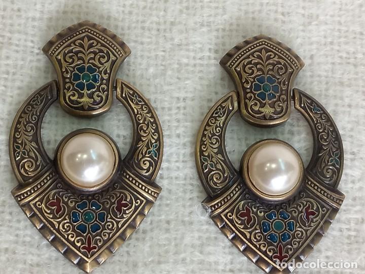 Joyeria: PENDIENTES-ISABELINOS (arilla ojival) esmaltes-perla - Foto 1