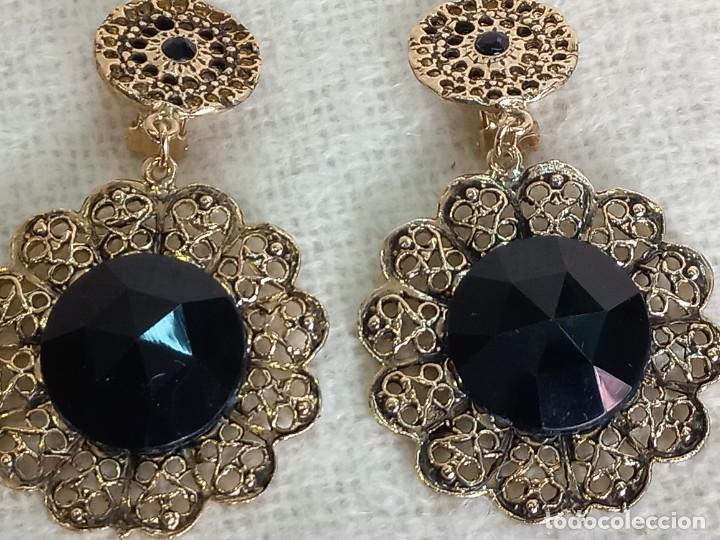 Joyeria: PENDIENTES-ISABELINOS largos (ROSET&Oacute;N) negro - Foto 1