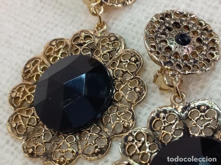 Joyeria: PENDIENTES-ISABELINOS largos (ROSET&Oacute;N) negro - Foto 4