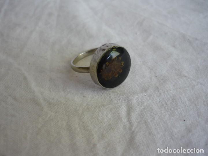 Joyeria: Anillo de alpaca con flor seca - Foto 3