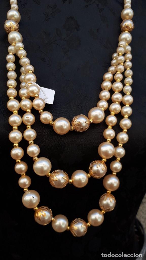 Joyeria: COLLAR DE PERLAS DE PL&Aacute;STICO NACARADO - Foto 1