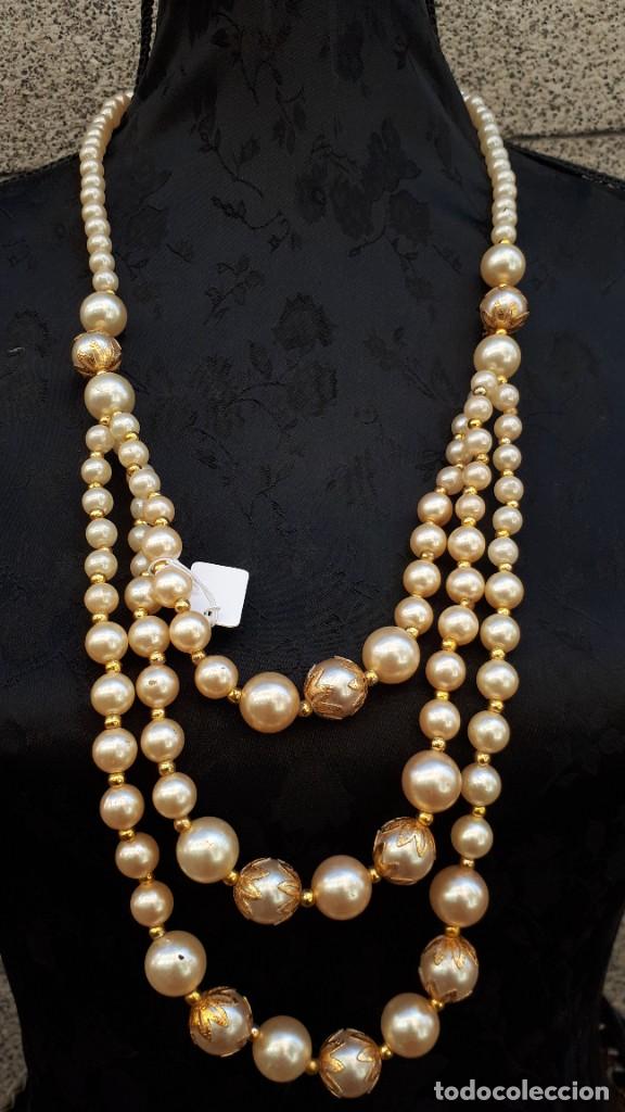 Joyeria: COLLAR DE PERLAS DE PL&Aacute;STICO NACARADO - Foto 2