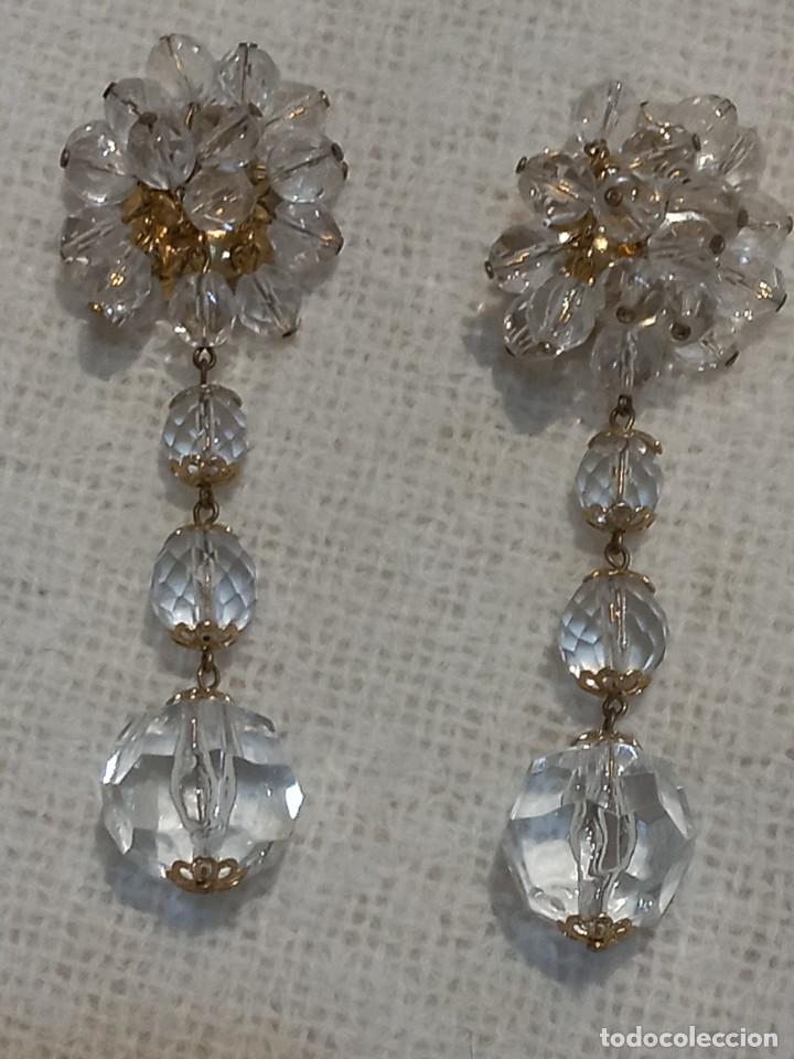 Joyeria: PENDIENTES (CRISTAL DE ROCA) bot&oacute;n pi&ntilde;a-tres bolas - Foto 1