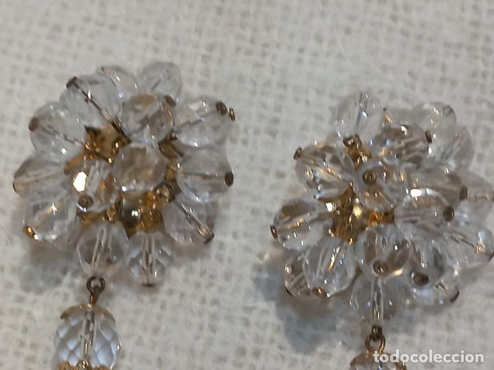 Joyeria: PENDIENTES (CRISTAL DE ROCA) bot&oacute;n pi&ntilde;a-tres bolas - Foto 2