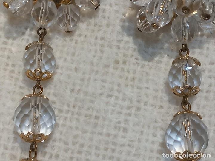 Joyeria: PENDIENTES (CRISTAL DE ROCA) bot&oacute;n pi&ntilde;a-tres bolas - Foto 5