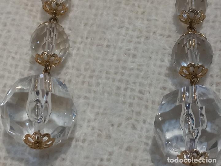 Joyeria: PENDIENTES (CRISTAL DE ROCA) bot&oacute;n pi&ntilde;a-tres bolas - Foto 6