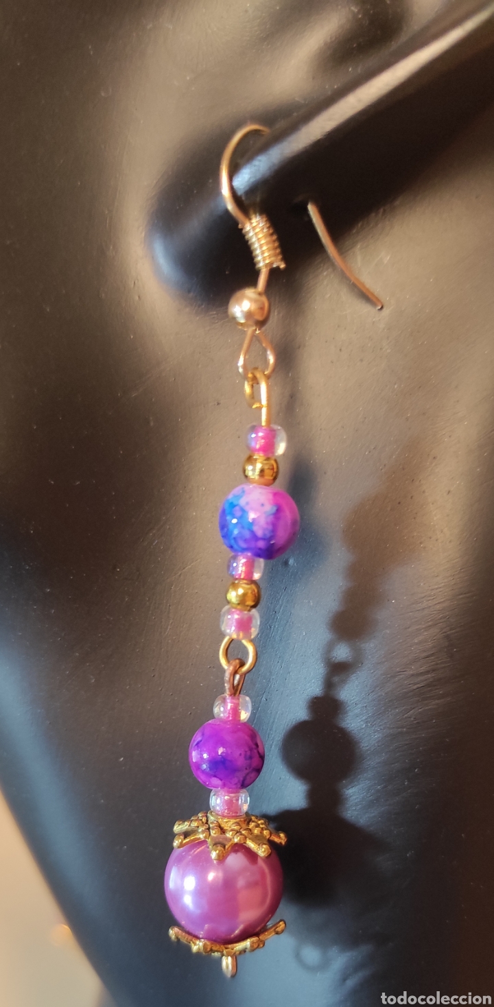 Joyeria: Pendientes de piedras y perlas acrilicas - Foto 2