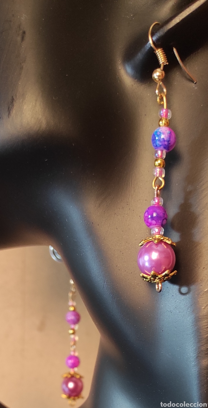 Joyeria: Pendientes de piedras y perlas acrilicas - Foto 3