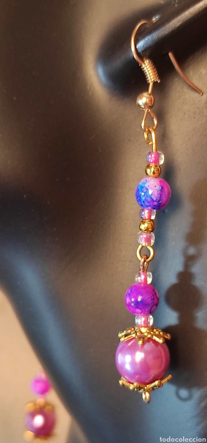 Joyeria: Pendientes de piedras y perlas acrilicas - Foto 1