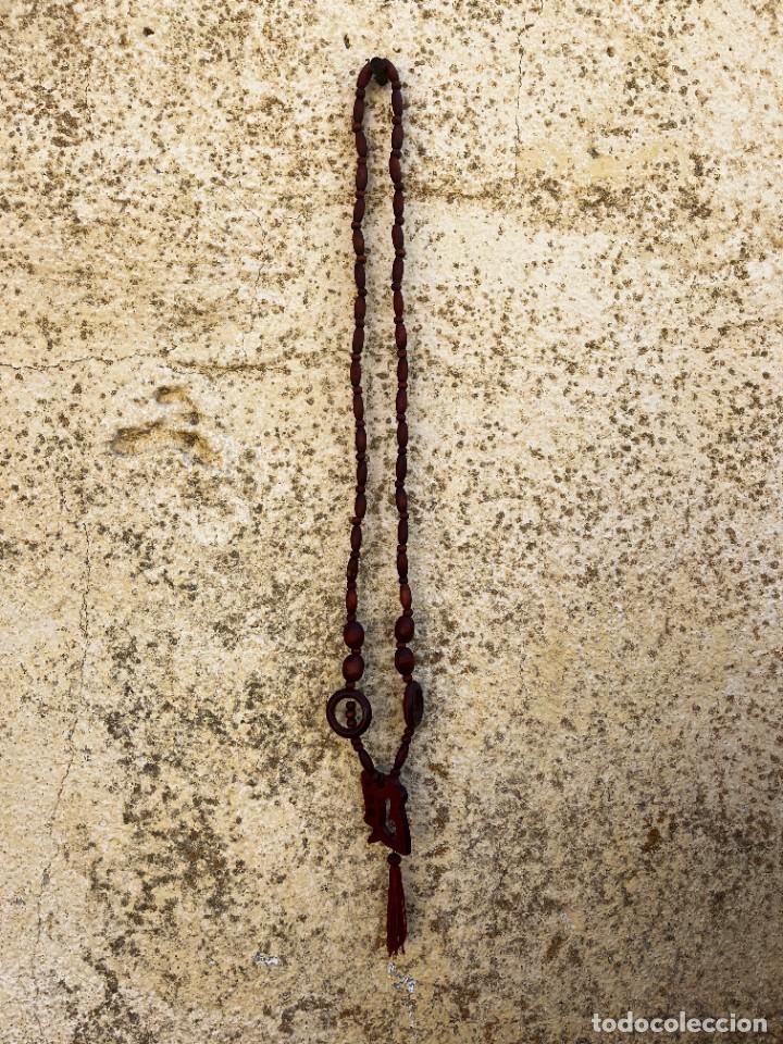 Joyeria: Collar de cuentas de madera oriental, vintage. - Foto 1