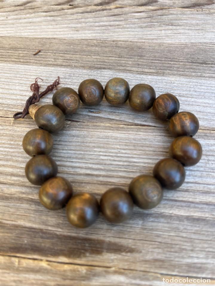Joyeria: Pulsera con cuentas de madera. Oriental. Vintage. - Foto 1