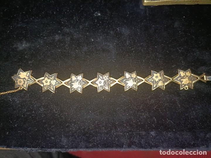 Joyeria: Antigua pulsera damasquinada en oro - Foto 2
