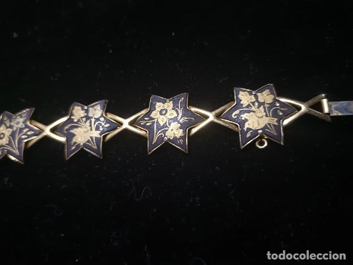 Joyeria: Antigua pulsera damasquinada en oro - Foto 3