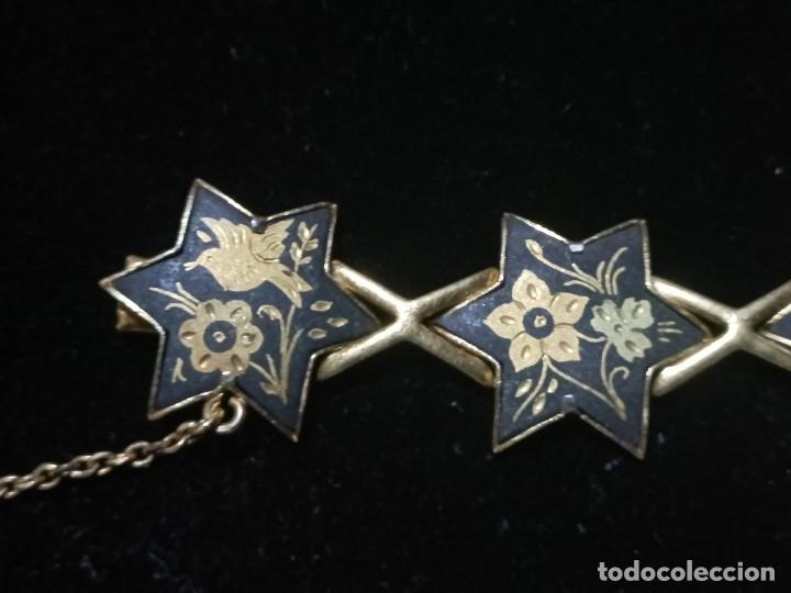 Joyeria: Antigua pulsera damasquinada en oro - Foto 4