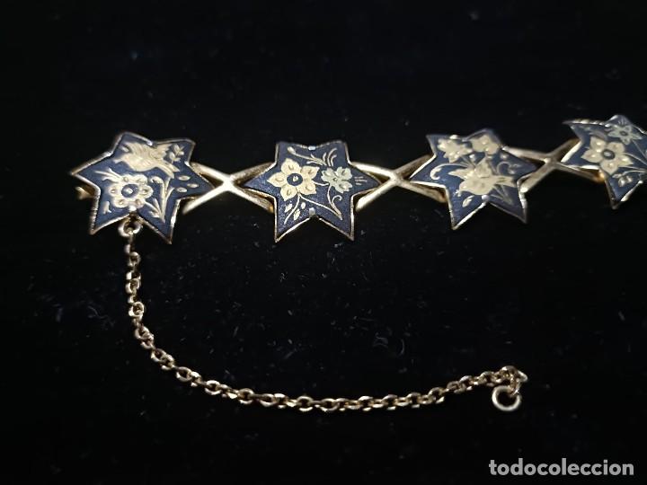 Joyeria: Antigua pulsera damasquinada en oro - Foto 5