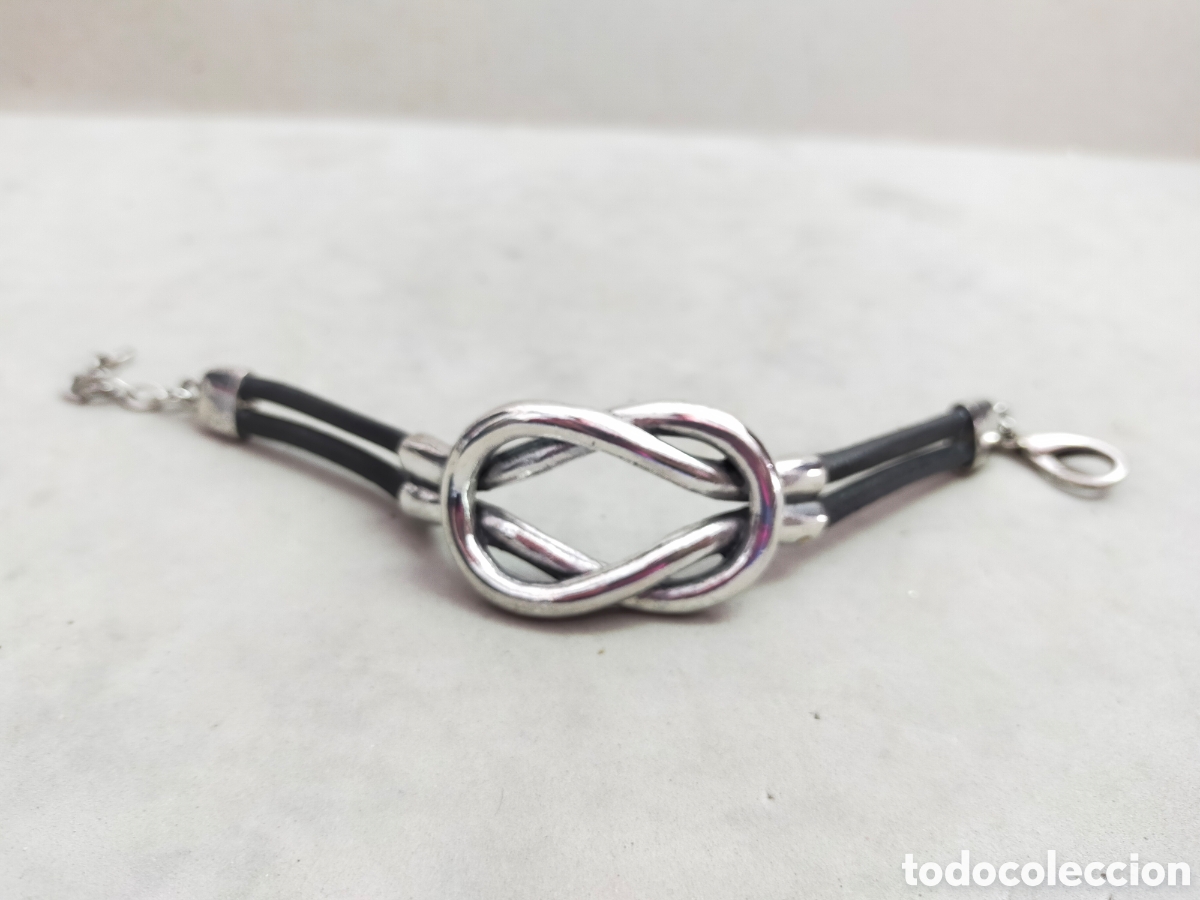 Joyeria: PULSERA DE METAL Y CUERO. CON FORMA DE NUDO. - Foto 4