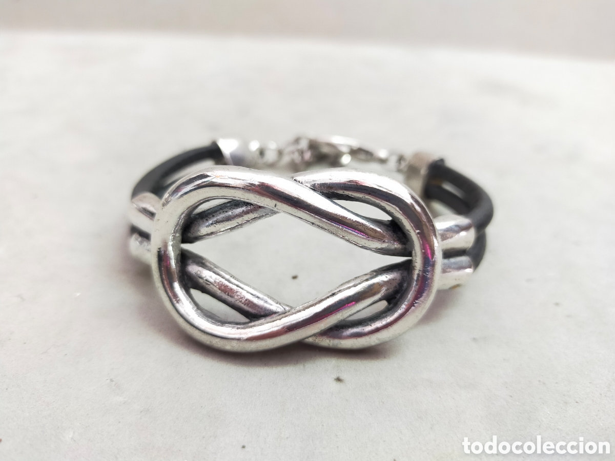 Joyeria: PULSERA DE METAL Y CUERO. CON FORMA DE NUDO. - Foto 5