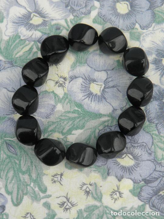 Joyeria: Pulsera de cuentas negras forma de piedras - Foto 1