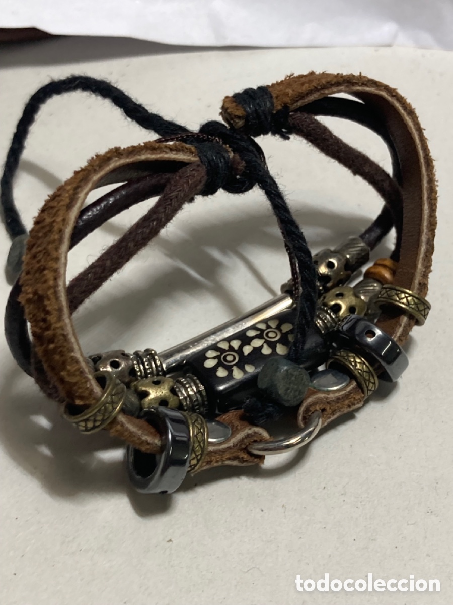 Joyeria: Pulsera de bisuter&iacute;a y cuero - Foto 2