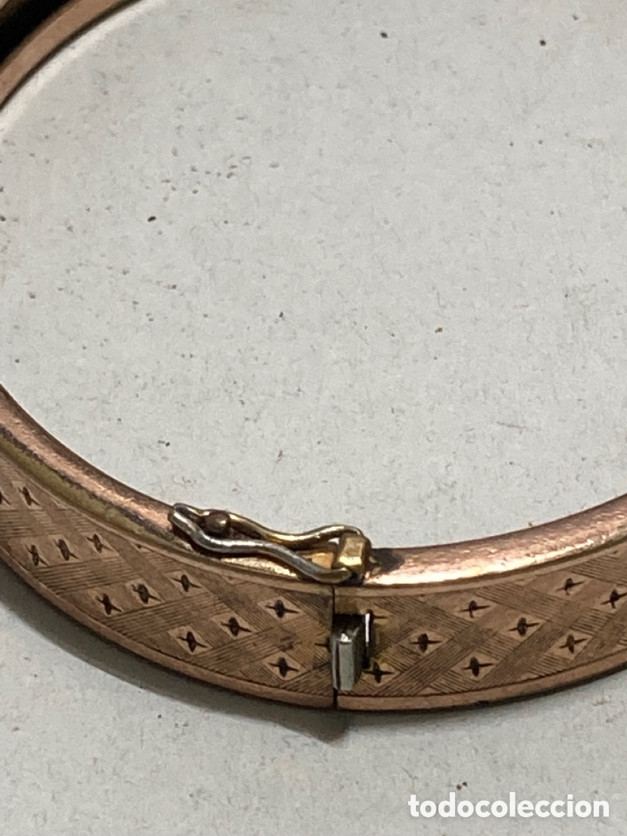 Joyeria: Pulsera ca&ntilde;a antigua chapada oro - Foto 2